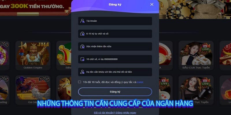 Những thông tin cần cung cấp của ngân hàng
